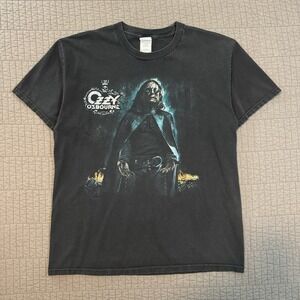 Vintage Y2K Ozzy Osbourne Black Rain Tour‎ T Shirt Men Large 2007 Concert Tour